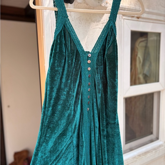 Tree of Life Teal Velvet Sleeveless Dress - Picture 7 of 10